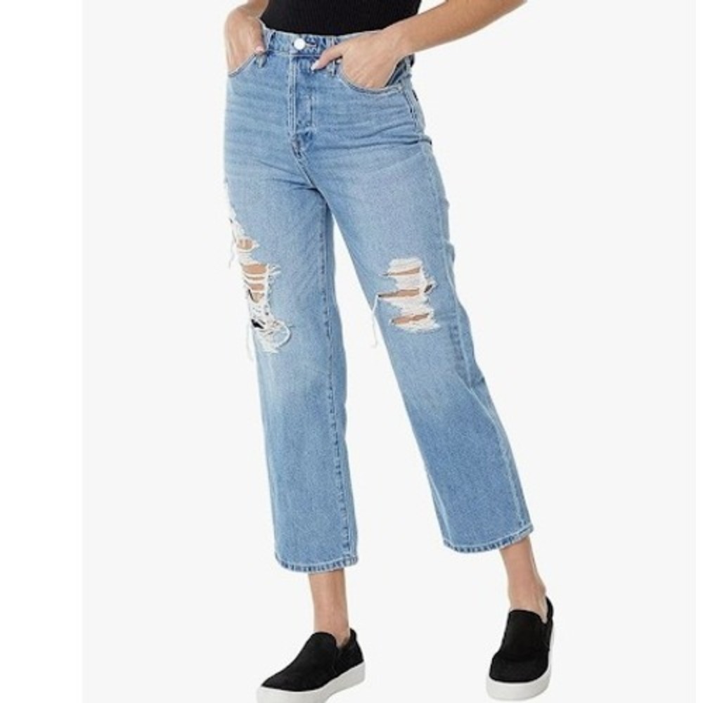 Blank NYC The Baxer Distressed‎ Cropped Jeans High Rise Denim Size 26